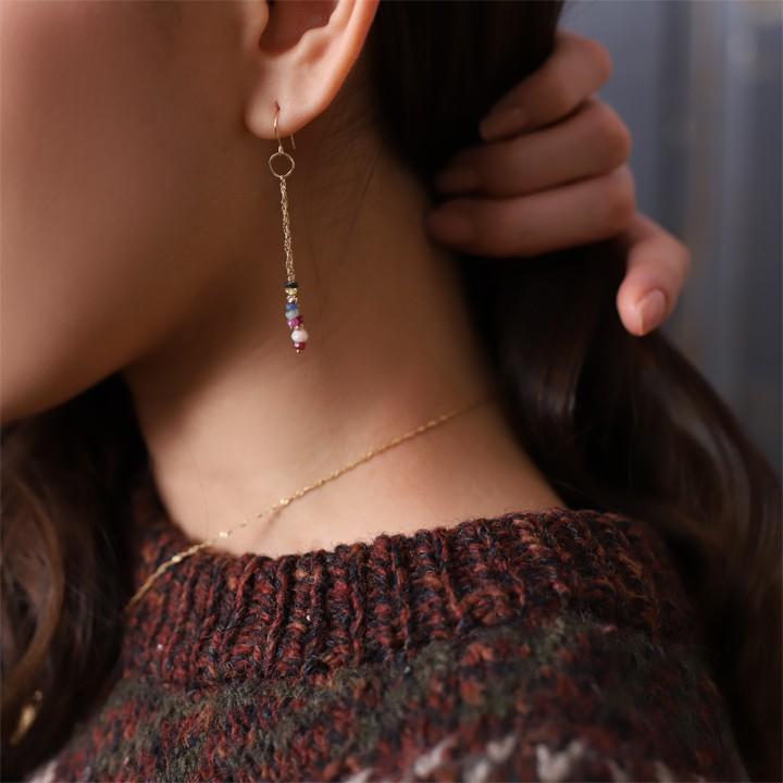 18金 ピアス k18 18金ピアス 18k フックピアス 天然石 ルビー エメラルド サファイア シンプル k18ピアス レディース ピアス18金 地金 ゴールド 18kピアス 両耳 | DEVAS | 05