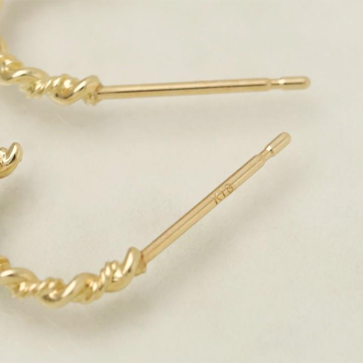 【土日限定2000円OFFクーポン有】 フープピアス 18k ピアス 18金 フープ k18 18金ピアス ねじれツイスト k18ピアス レディース ピアス18金 両耳 セット | DEVAS | 03