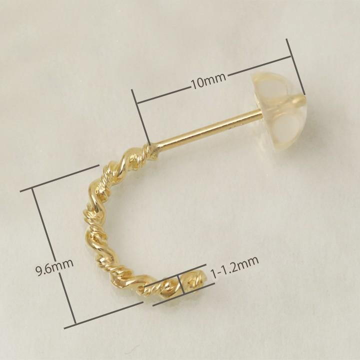 【土日限定2000円OFFクーポン有】 フープピアス 18k ピアス 18金 フープ k18 18金ピアス ねじれツイスト k18ピアス レディース ピアス18金 両耳 セット | DEVAS | 04
