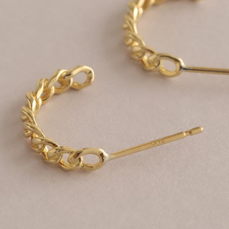 【10/11限定2500円OFFクーポン有】18金 ピアス k18 18金ピアス 18k エターナル チェーン k18ピアス レディース ピアス18金 つけっぱなし 両耳 セット | DEVAS | 06