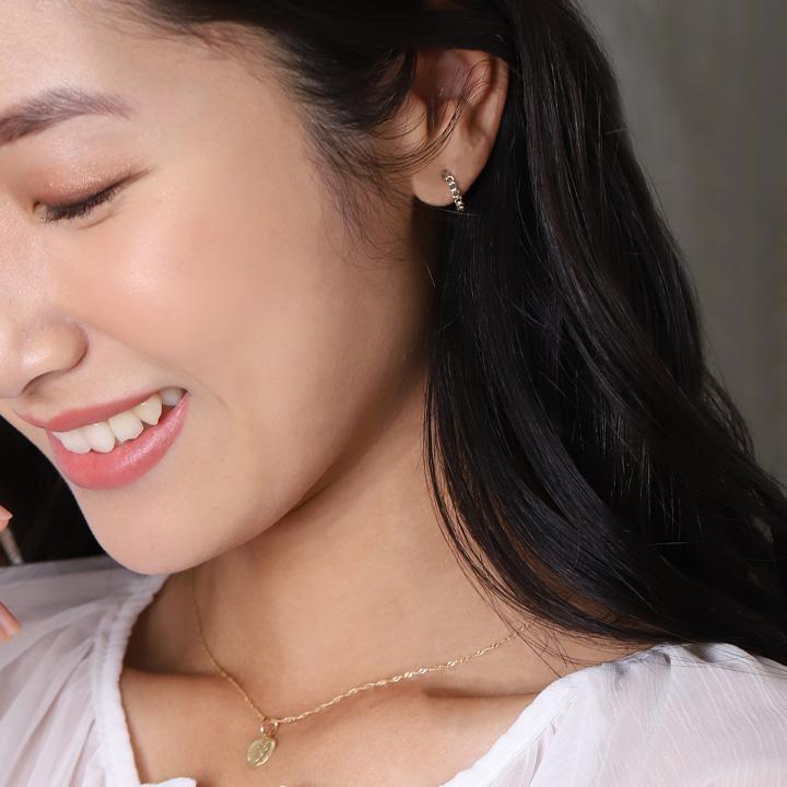 プラチナピアス ピアス プラチナ レディース エターナル チェーン プラチナ950 ピアスプラチナ PT シンプル おしゃれ 地金 小さめ 小さい 両耳 セット | DEVAS | 02