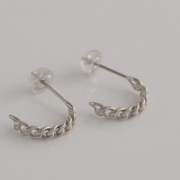 プラチナピアス ピアス プラチナ レディース エターナル チェーン プラチナ950 ピアスプラチナ PT シンプル おしゃれ 地金 小さめ 小さい 両耳 セット | DEVAS | 05