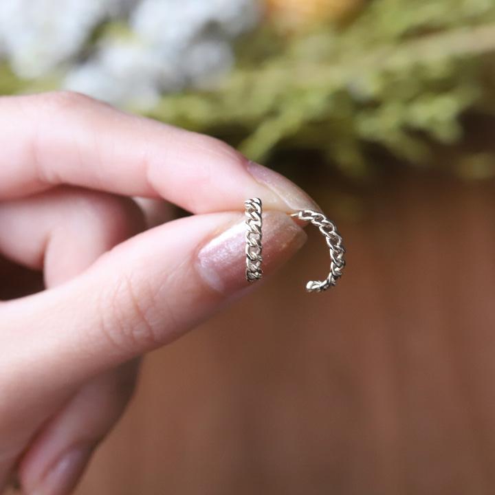 プラチナピアス ピアス プラチナ レディース エターナル チェーン プラチナ950 ピアスプラチナ PT シンプル おしゃれ 地金 小さめ 小さい 両耳 セット | DEVAS | 08