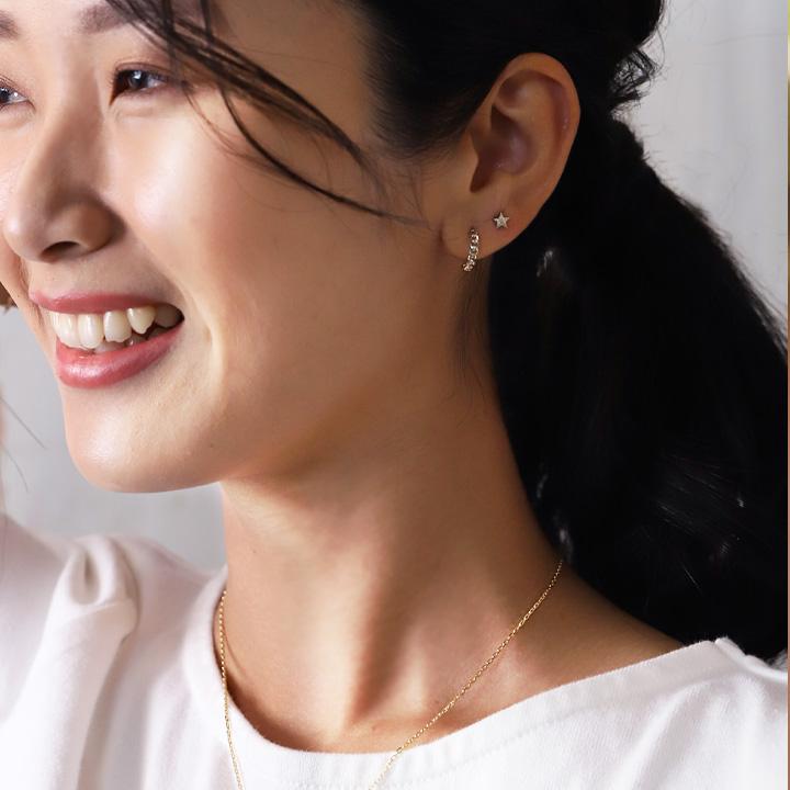 プラチナピアス ピアス プラチナ レディース エターナル チェーン プラチナ950 ピアスプラチナ PT シンプル おしゃれ 地金 小さめ 小さい 両耳 セット | DEVAS | 09