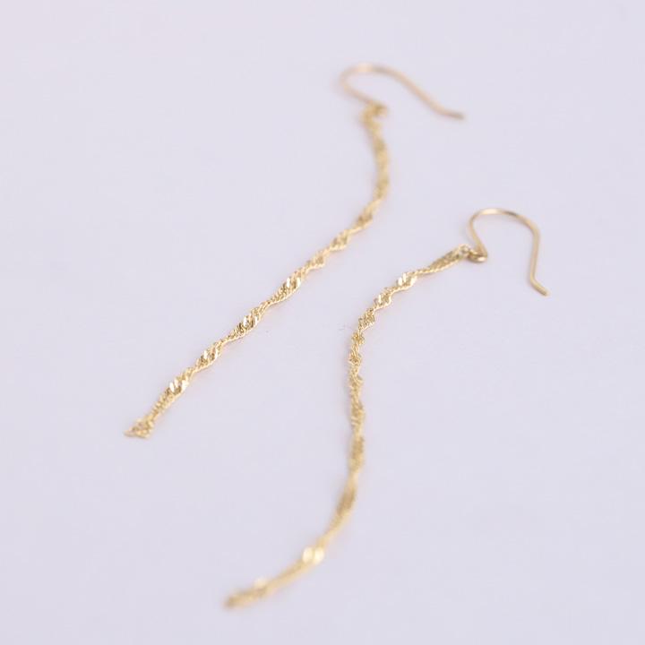 【土日限定1500円OFFクーポン有】 18金 ピアス k18 揺れる フックピアス フック スクリュー チェーン チェーンピアス k18ピアス レディース ピアス18金 | DEVAS | 02