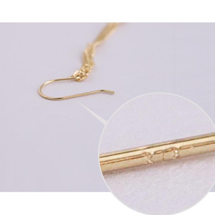 【土日限定1500円OFFクーポン有】 18金 ピアス k18 揺れる フックピアス フック スクリュー チェーン チェーンピアス k18ピアス レディース ピアス18金 | DEVAS | 09