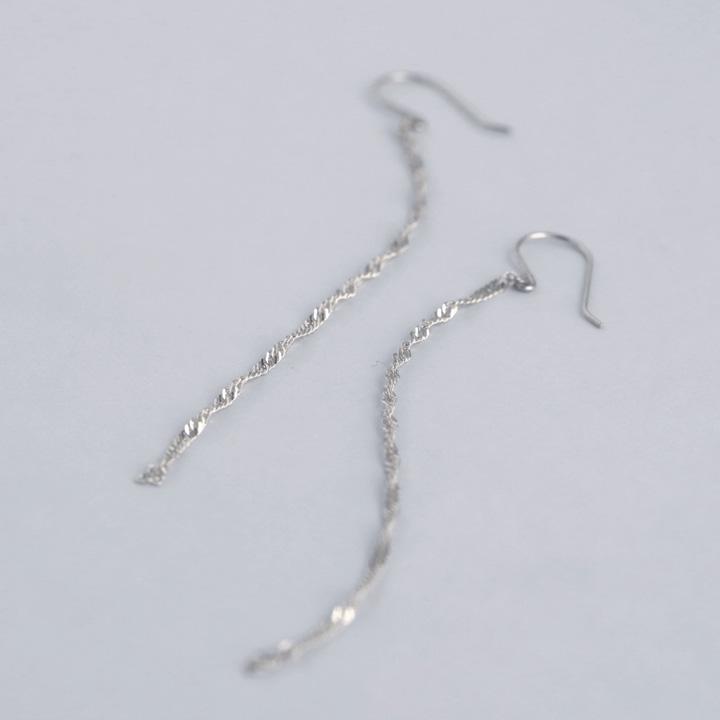 プラチナピアス ピアス プラチナ レディース スクリューチェーン フックピアス フック チェーンピアス Pt850 ピアスプラチナ PT シンプル 地金  両耳 セット | DEVAS | 02