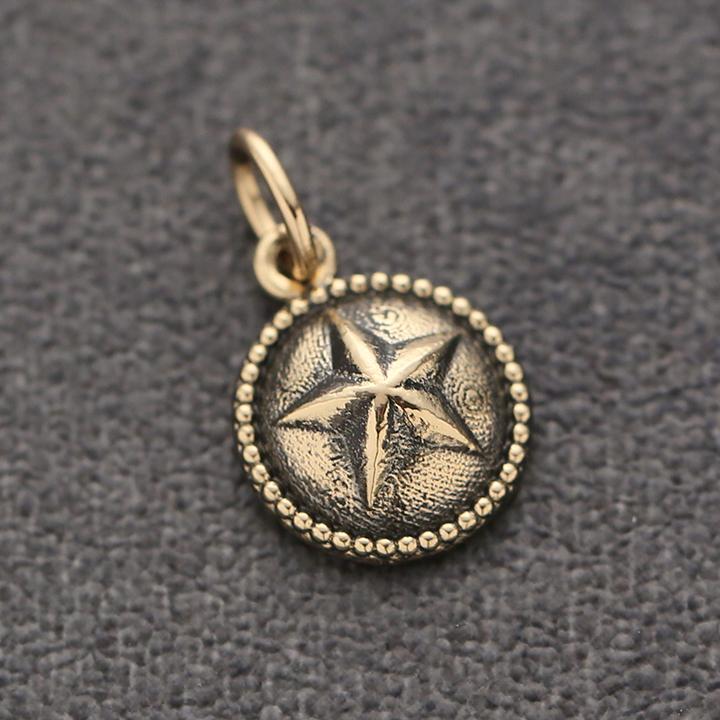【土日限定2500円OFFクーポン有】  ペンダントトップ 18金 コインペンダント k18 コイン メンズ 星 スター 18金ネックレス 18k ネックレス | DEVAS | 01