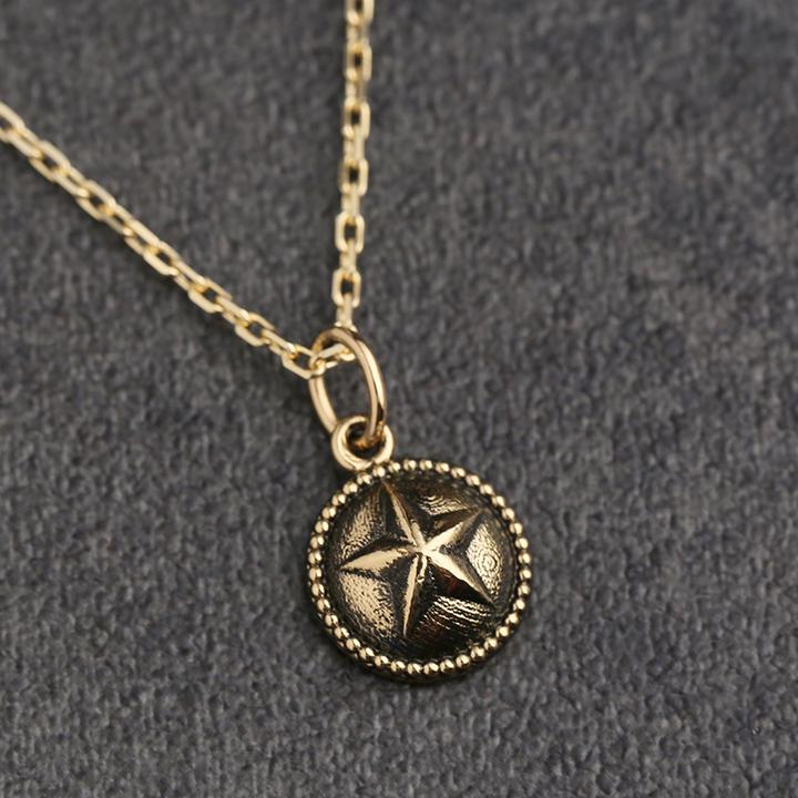 【土日限定2500円OFFクーポン有】  ペンダントトップ 18金 コインペンダント k18 コイン メンズ 星 スター 18金ネックレス 18k ネックレス | DEVAS | 02