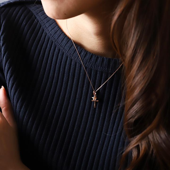 ペンダントトップ 18金 k18 ピンクゴールド 18金ネックレス ペンダント レディース エジプト クロス 18k ネックレス トップ 18 18金ペンダントトップ シンプル | DEVAS | 08