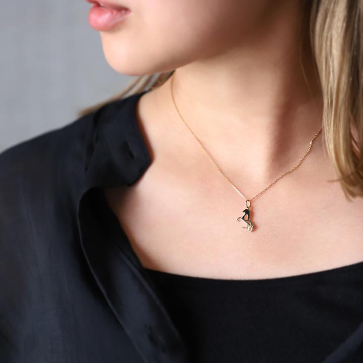 ペンダントトップ 18金 k18 18金ネックレス ペンダント レディース アニマル シルエット 動物 犬 猫 18k ネックレス トップ 18金ペンダントトップ ゴールド | DEVAS | 09