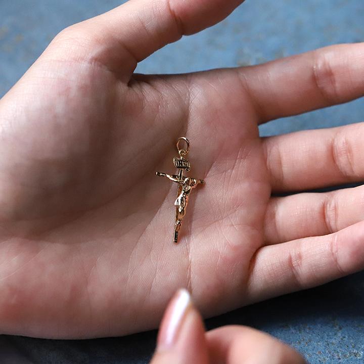 ペンダントトップ 18金 k18 18金ネックレス ペンダント メンズ クロス キリスト 18k トップ 18金ペンダントトップ | DEVAS | 11