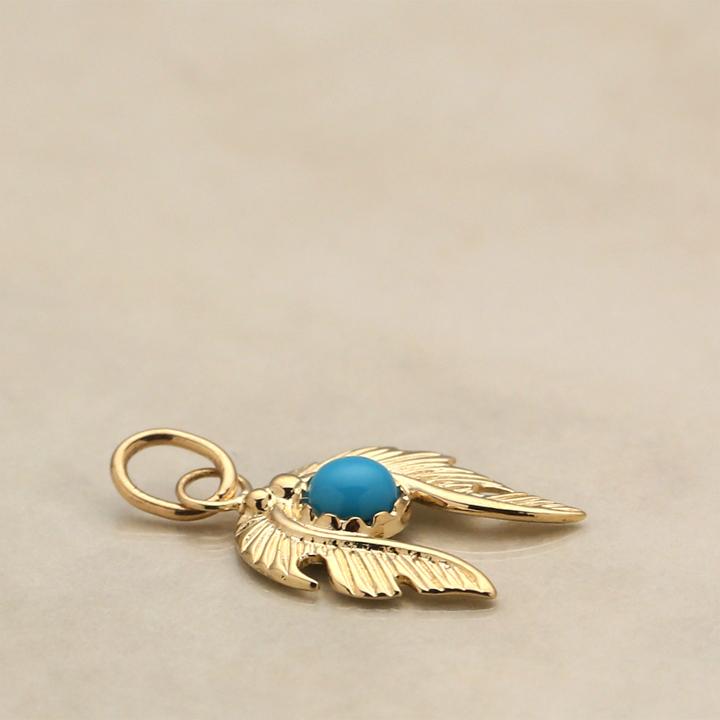 【土日限定2500円OFFクーポン有】 ペンダントトップ 18金 k18 18金ネックレス ペンダント フェザー 羽 ターコイズ オニキス 18k 18金ペンダントトップ | DEVAS | 03