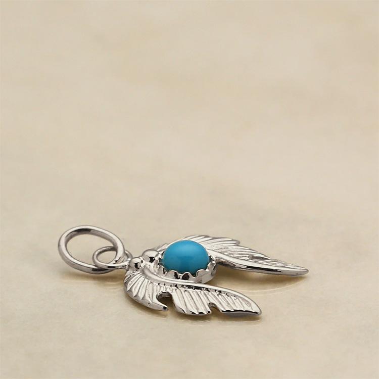 プラチナ ペンダントトップ Pt950 ネックレス ペンダント フェザー 羽 ターコイズ オニキス プラチナペンダントトップ | DEVAS | 03