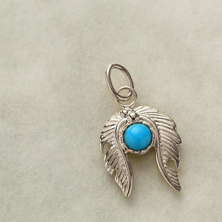 プラチナ ペンダントトップ Pt950 ネックレス ペンダント フェザー 羽 ターコイズ オニキス プラチナペンダントトップ | DEVAS | 05