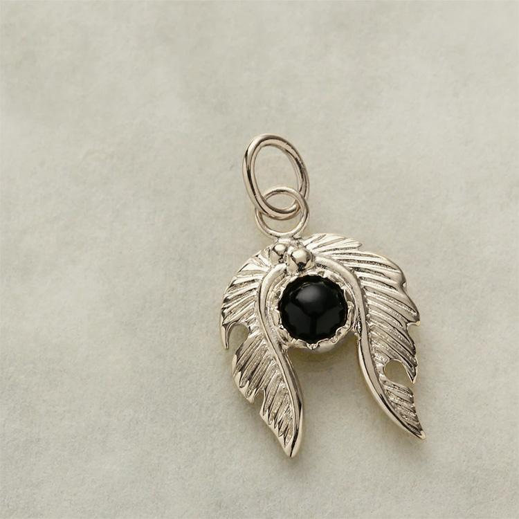 プラチナ ペンダントトップ Pt950 ネックレス ペンダント フェザー 羽 ターコイズ オニキス プラチナペンダントトップ | DEVAS | 06