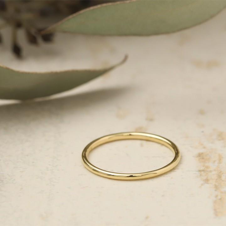 DEVAS 18金 リング k18 ピンキーリング k18リング 光沢 スターダスト