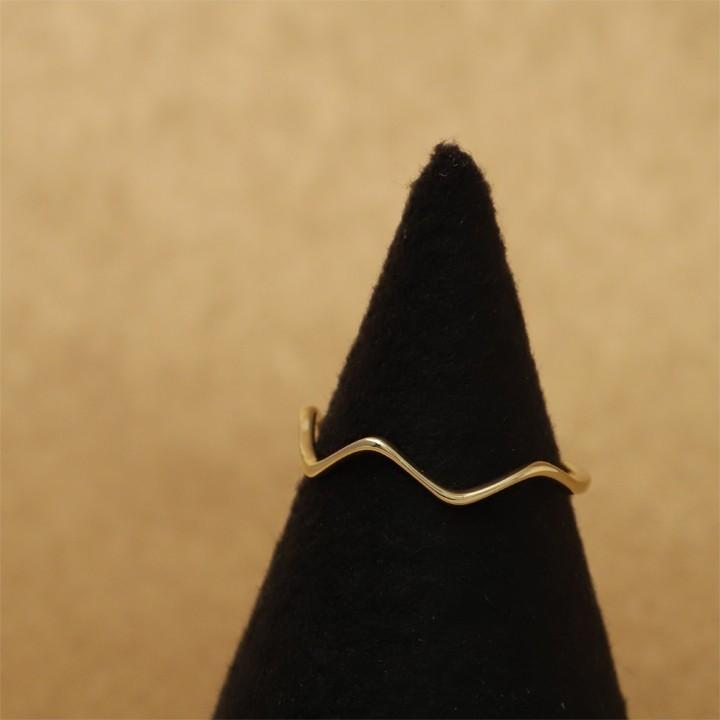 K18細めシンプルウェーブリング　191K2507 K18細めシンプルウェーブリング 191K2507