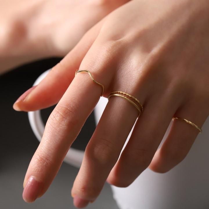 18金 リング k18 ピンキーリング k18リング ロンバス ひし形 18k 指輪 レディース 18金指輪 18金リング シンプル 極細 | DEVAS | 12