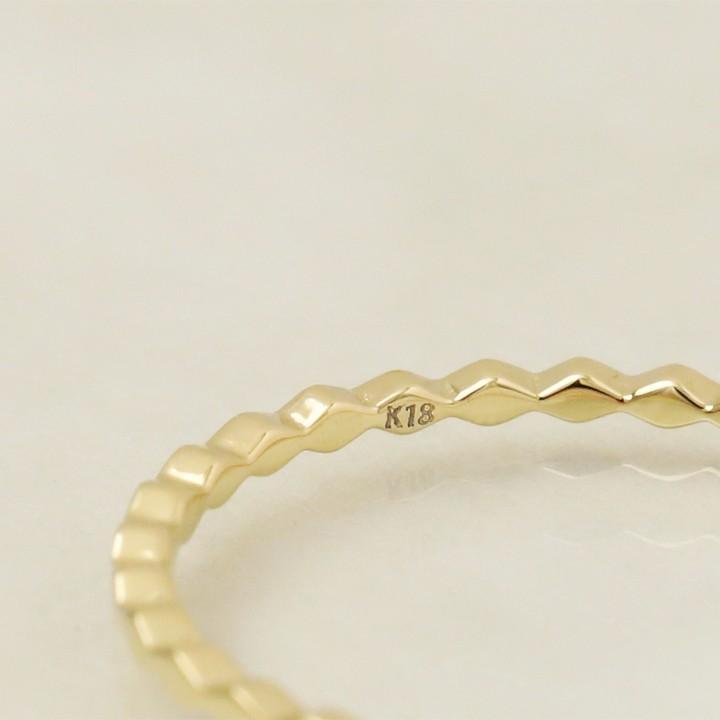 18金 リング k18 ピンキーリング k18リング ロンバス ひし形 18k 指輪 レディース 18金指輪 18金リング シンプル 極細 | DEVAS | 03