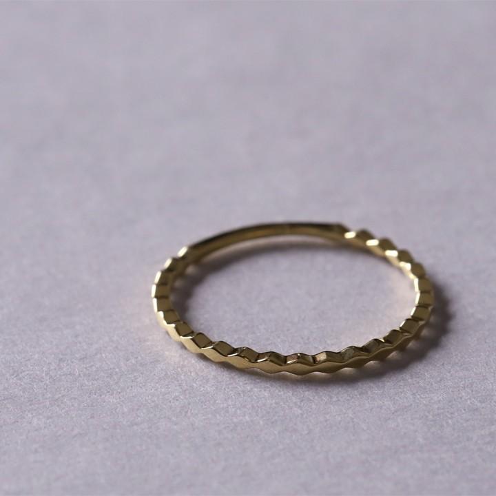 18金 リング k18 ピンキーリング k18リング ロンバス ひし形 18k 指輪 レディース 18金指輪 18金リング シンプル 極細 | DEVAS | 04