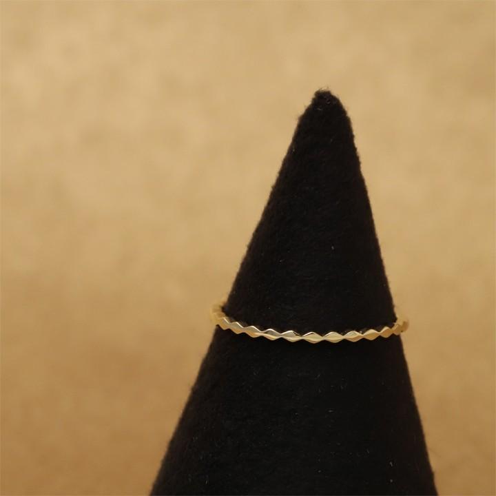 18金 リング k18 ピンキーリング k18リング ロンバス ひし形 18k 指輪 レディース 18金指輪 18金リング シンプル 極細 | DEVAS | 05