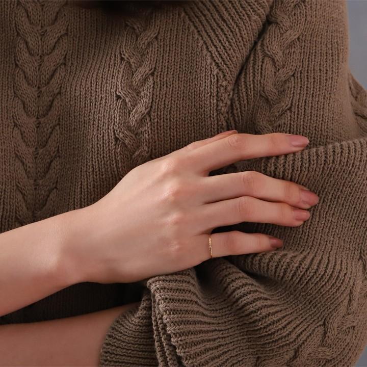 18金 リング k18 ピンキーリング k18リング ロンバス ひし形 18k 指輪 レディース 18金指輪 18金リング シンプル 極細 | DEVAS | 07