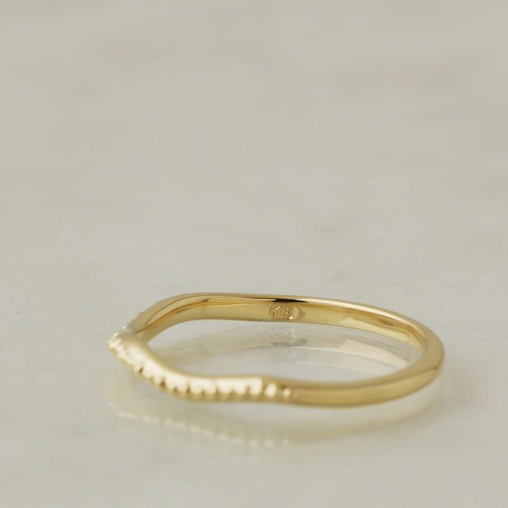 【土日限定2500円OFFクーポン有】  18金 リング k18 ピンキーリング k18リング ミル打ち ウェーブ 18k 指輪 レディース 18金指輪 18金リング ピンキー | DEVAS | 04