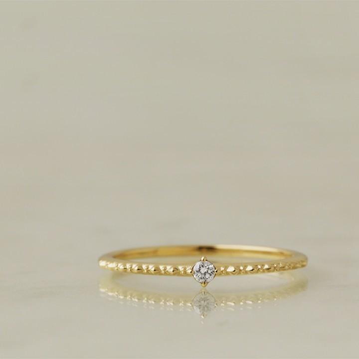 【土日限定2000円OFFクーポン有】 18金 リング k18 ピンキーリング k18リング ミル打ち 18k 指輪 レディース 18金指輪 18金リング シンプル ピンキー | DEVAS | 04