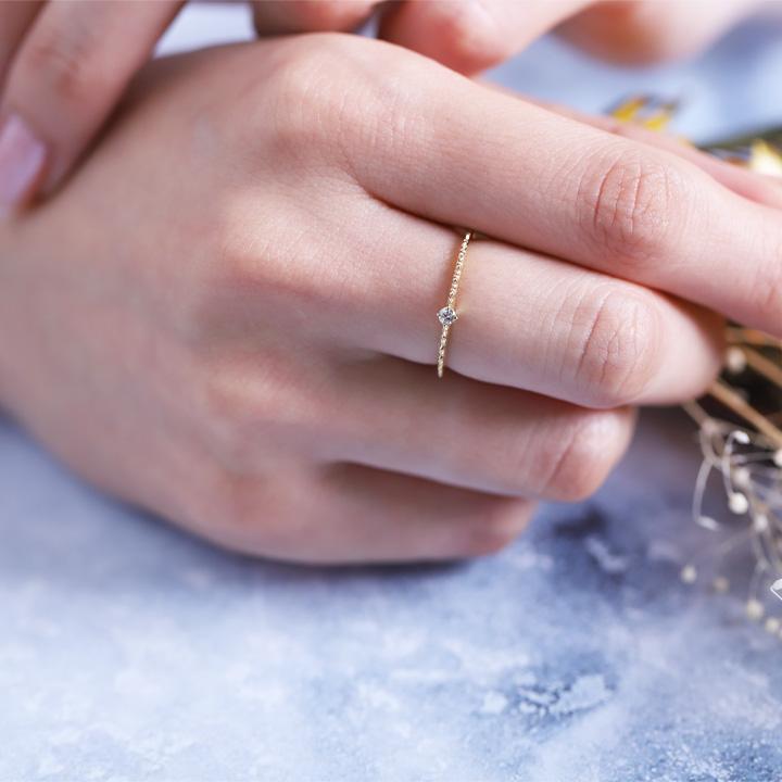 【土日限定2000円OFFクーポン有】 18金 リング k18 ピンキーリング k18リング ミル打ち 18k 指輪 レディース 18金指輪 18金リング シンプル ピンキー | DEVAS | 09