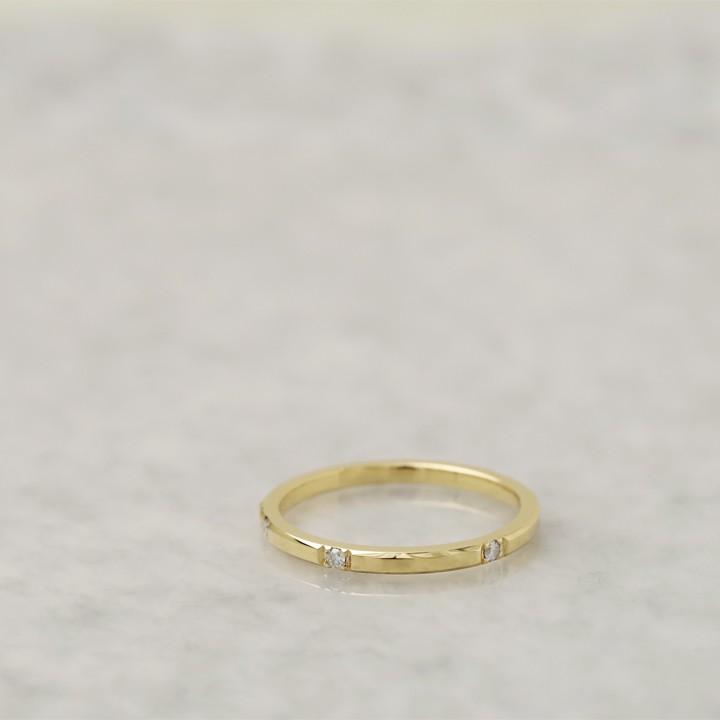 【土日限定3500円OFFクーポン有】 18金 リング k18 k18リング ダイヤモンド 6石 チョコバー 18k 指輪 レディース 18金指輪 18金リング シンプル刻印 | DEVAS | 01