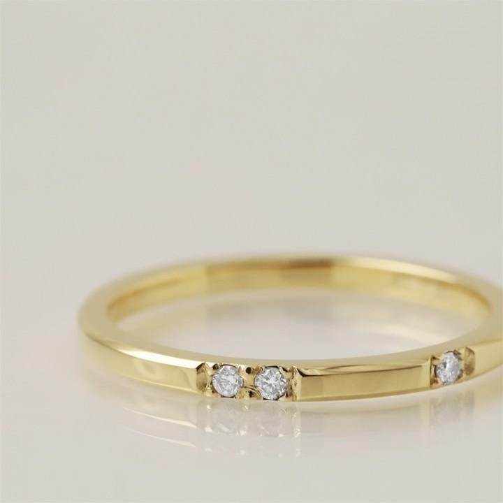 【土日限定3500円OFFクーポン有】 18金 リング k18 k18リング ダイヤモンド 6石 チョコバー 18k 指輪 レディース 18金指輪 18金リング シンプル刻印 | DEVAS | 02