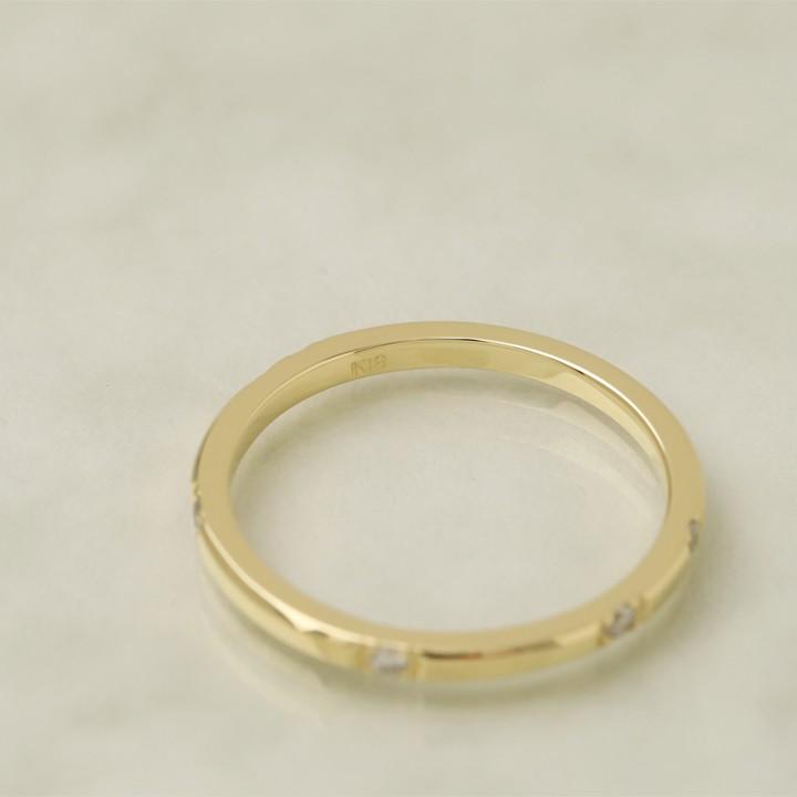 【土日限定3500円OFFクーポン有】 18金 リング k18 k18リング ダイヤモンド 6石 チョコバー 18k 指輪 レディース 18金指輪 18金リング シンプル刻印 | DEVAS | 04