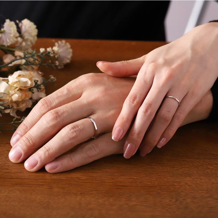 6月土日限定 15%クーポン▼ プラチナリング ペアリング 結婚指輪 プラチナ リング ペア マリッジリング ペア 方形 角状 刻印 指輪 プラチナ指輪 | DEVAS | 03