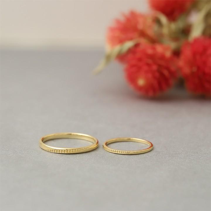 【土日限定4000円OFFクーポン有】 18金 リング k18 ペアリング k18リング ミル打ち 結婚指輪 マリッジリング 18k 指輪 レディース 18金指輪 18金リング | DEVAS | 01