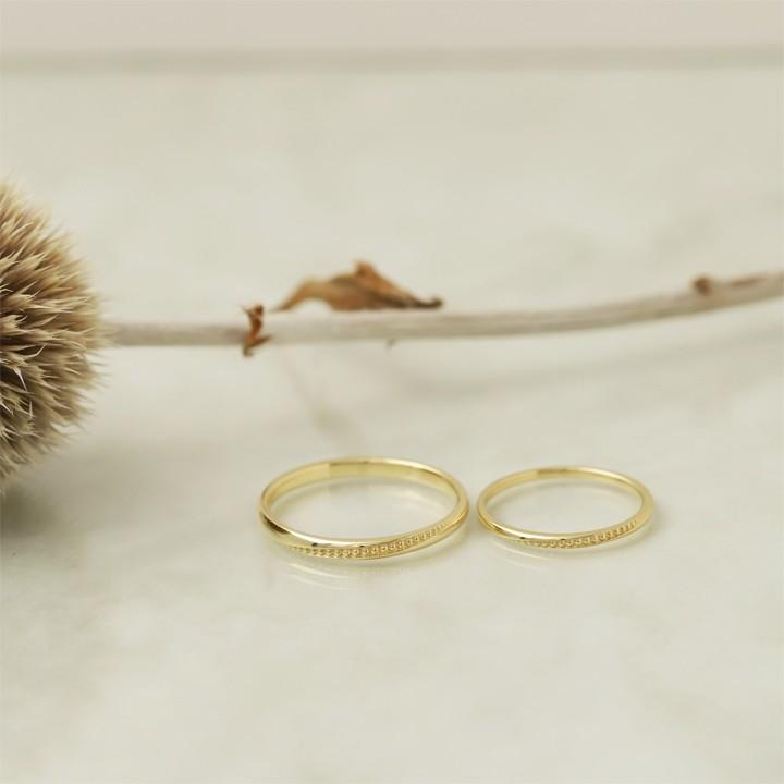 【土日限定4000円OFFクーポン有】 18金 リング k18 ペアリング k18リング ミル打ち 結婚指輪 マリッジリング 18k 指輪 レディース 18金指輪 18金リング | DEVAS | 03