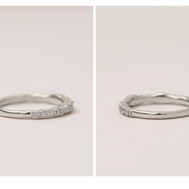 【土日限定6500円OFFクーポン有】  プラチナリング ダイヤ ハーフエタニティ リング プラチナ 指輪 ダイヤモンド 本物 レディース プラチナ指輪 シンプル | DEVAS | 06