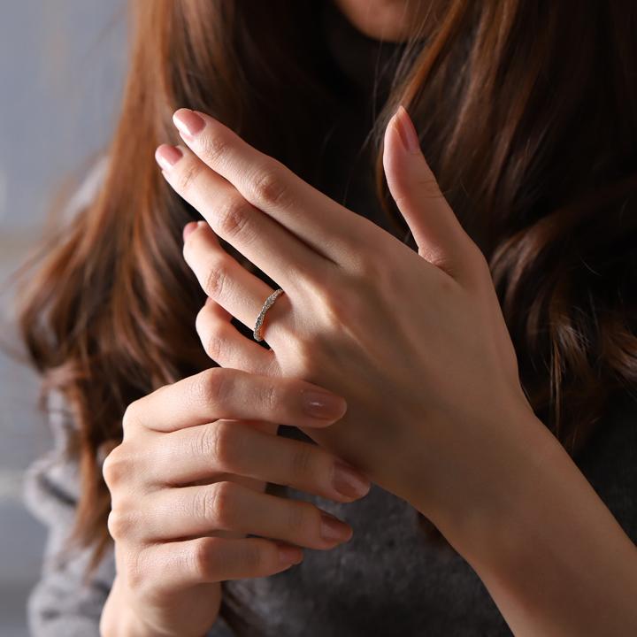 【土日限定6500円OFFクーポン有】  プラチナリング ダイヤ ハーフエタニティ リング プラチナ 指輪 ダイヤモンド 本物 レディース プラチナ指輪 シンプル | DEVAS | 08