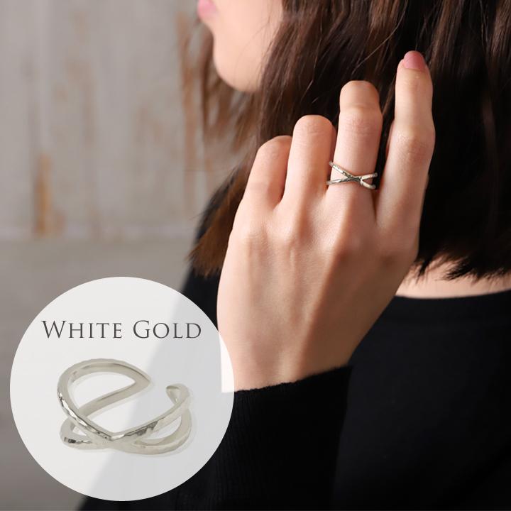 【土日限定8000円OFFクーポン有】 18金 リング k18 k18リング 3WAY クロス 18k 指輪 レディース 18金指輪 18金リング 幅広 ピンクゴールド プラチナ | DEVAS | 14