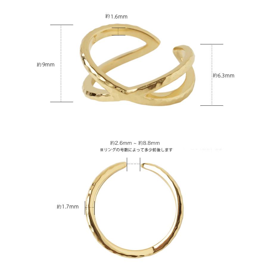 18金 リング k18 k18リング 3WAY クロス 18k 指輪 レディース 18金指輪 18金リング 18kリング ゴールド 地金 太め 幅広 ワイドリング ピンクゴールド プラチナ｜devas｜08