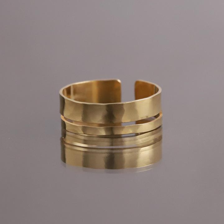 【土日限定5000円OFFクーポン有】 18金 リング k18 k18リング ワイド 槌目 ライン メンズ 18k 指輪 レディース 18金指輪 18金リング シンプル幅広 | DEVAS | 01