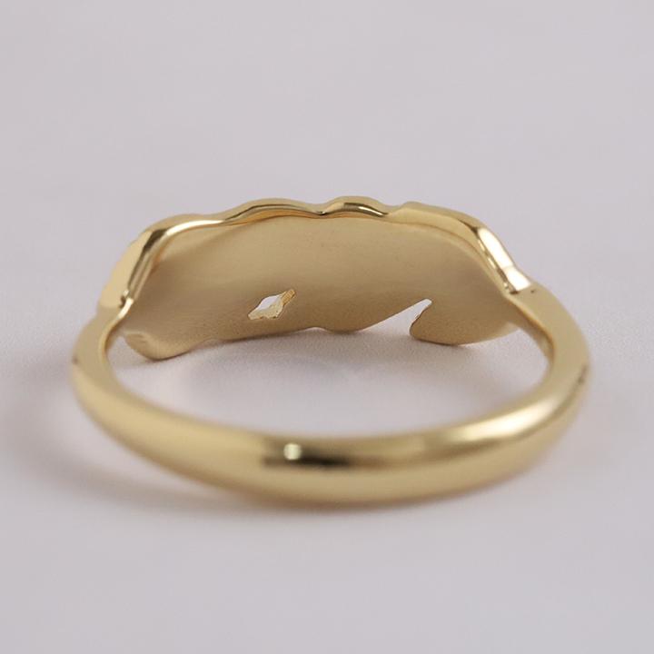 【6/14~15限定5000円OFFクーポン有】18金 リング k18 k18リング メンズ フェザー 羽根 イーグル プラチナ 18k 指輪 レディース 18金指輪 18金リング 幅広の画像