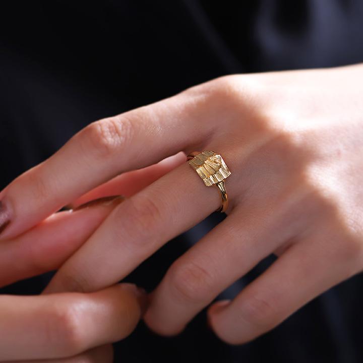 【土日限定6500円OFFクーポン有】  18金 リング k18 k18リング メンズ スクエア 18k 指輪 レディース 18金指輪 18金リング 18kリング シンプル 幅広 | DEVAS | 02