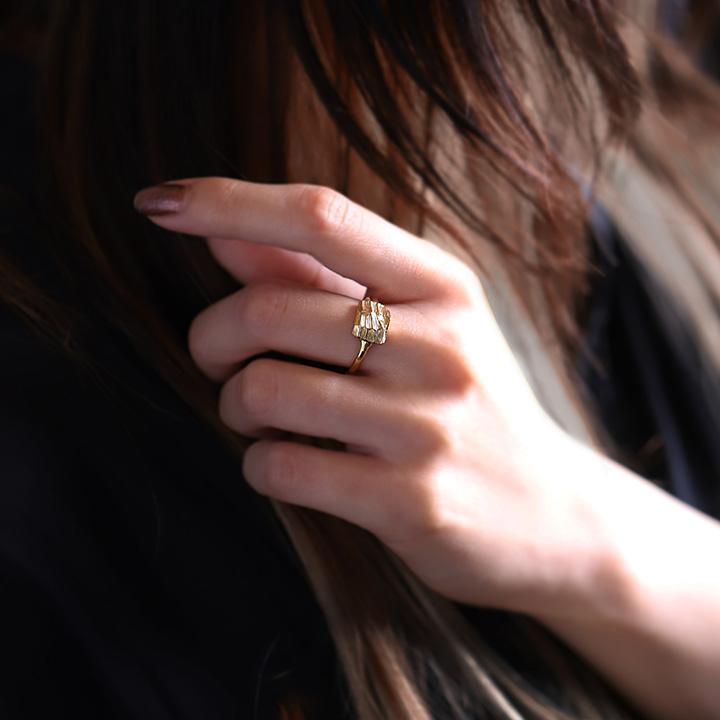 【土日限定6500円OFFクーポン有】  18金 リング k18 k18リング メンズ スクエア 18k 指輪 レディース 18金指輪 18金リング 18kリング シンプル 幅広 | DEVAS | 03