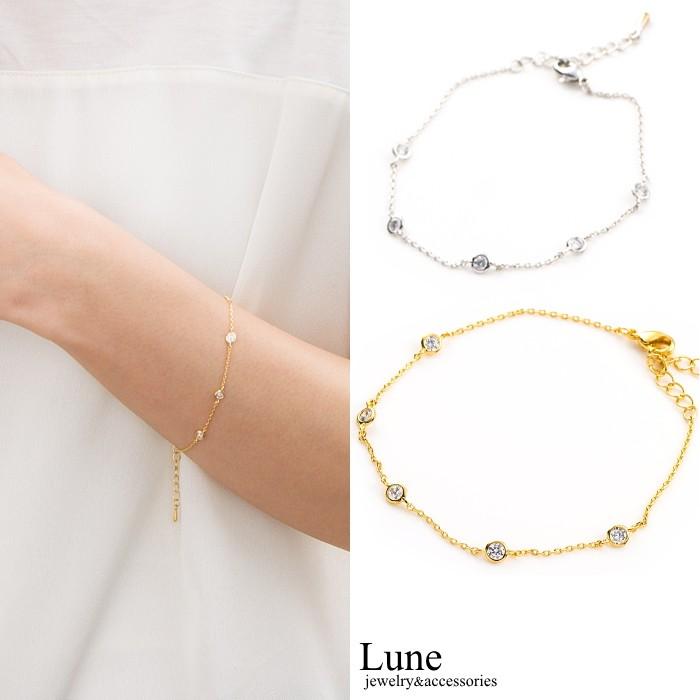 華奢 ブレスレット キュービックジルコニア ストーン | 