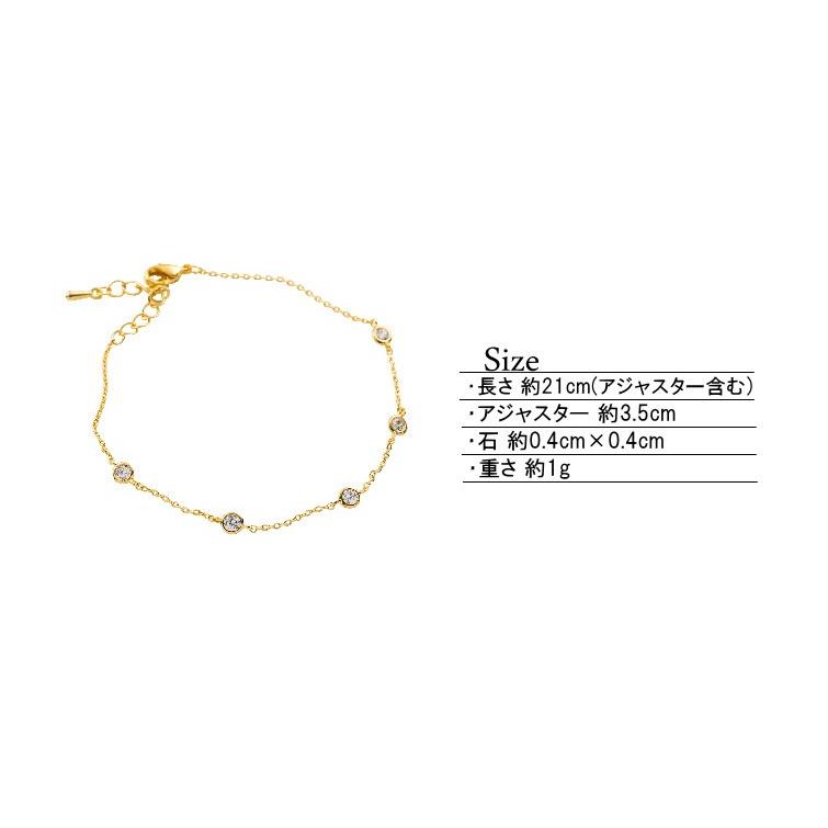 華奢 ブレスレット キュービックジルコニア ストーン |  | 03