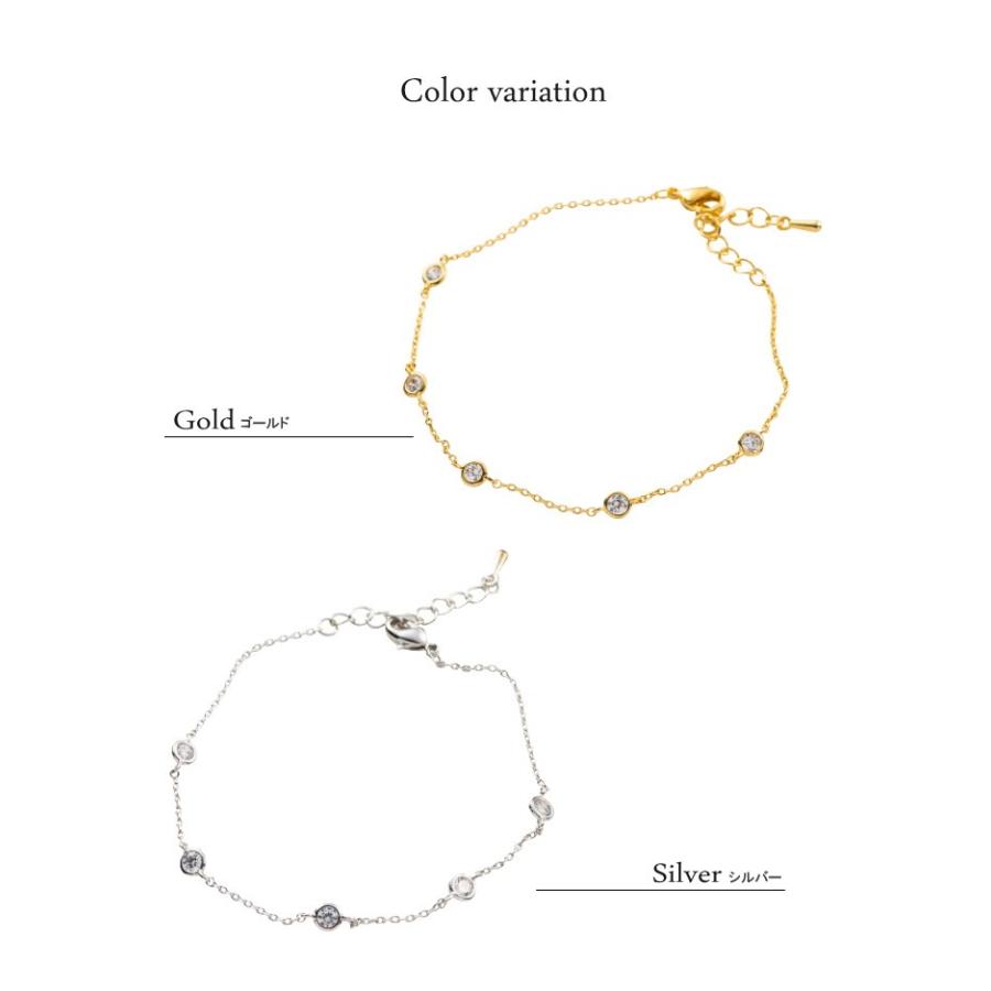 華奢 ブレスレット キュービックジルコニア ストーン |  | 04