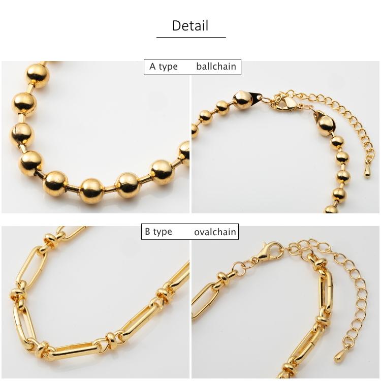 メタルチェーン ブレスレット メタルボール オーバルチェーン |  | 03