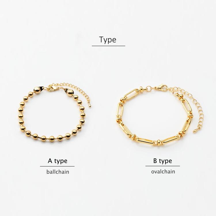メタルチェーン ブレスレット メタルボール オーバルチェーン |  | 07