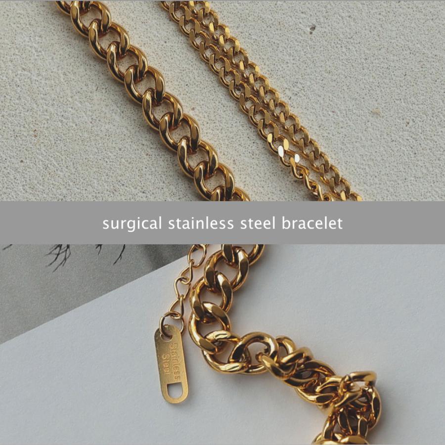 サージカルステンレス レクタングル ブレスレット グリーンビジュー |  | 08